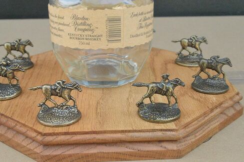 Illuminated Blanton's Bourbon Cork Stopper Display Octagon Oak, Blantons, Whiskey, Buffalo Trace, Handmade in U.S.A. (Golden Oak With Light) in Kuwait