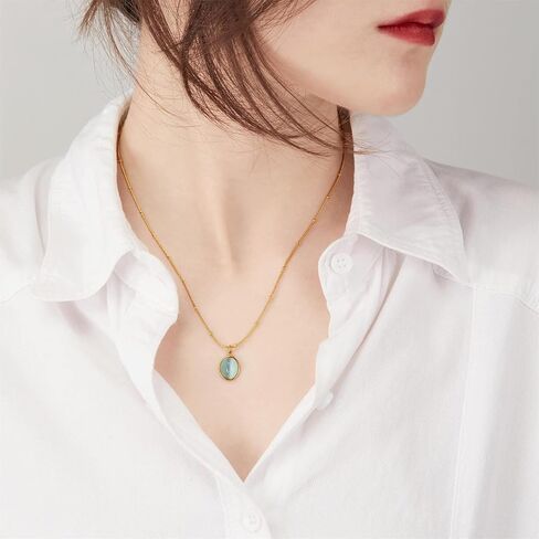 Jade Necklaces for Women Healing Crystal Necklace Handmade Jade Bead Necklace Green Crystal Necklace Spiritual Jewelry for Girls in Saudi Arabia