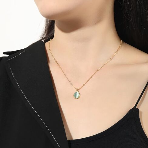 Jade Necklaces for Women Healing Crystal Necklace Handmade Jade Bead Necklace Green Crystal Necklace Spiritual Jewelry for Girls in Saudi Arabia