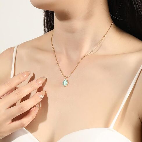 Jade Necklaces for Women Healing Crystal Necklace Handmade Jade Bead Necklace Green Crystal Necklace Spiritual Jewelry for Girls in Saudi Arabia
