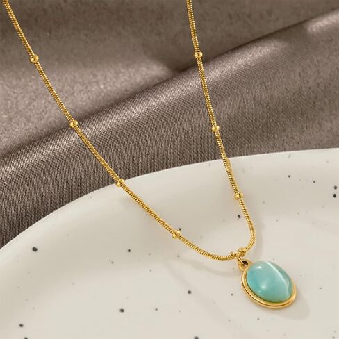 Jade Necklaces for Women Healing Crystal Necklace Handmade Jade Bead Necklace Green Crystal Necklace Spiritual Jewelry for Girls in Saudi Arabia