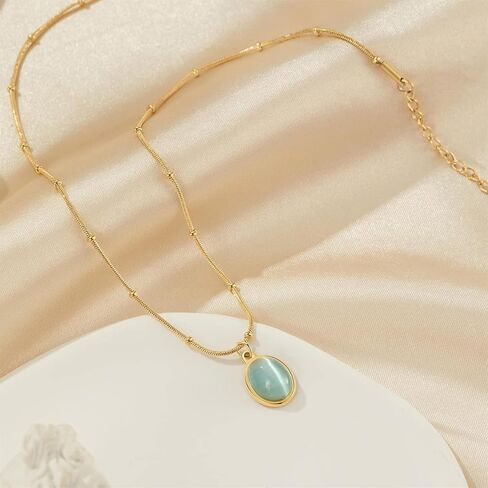 Jade Necklaces for Women Healing Crystal Necklace Handmade Jade Bead Necklace Green Crystal Necklace Spiritual Jewelry for Girls in Saudi Arabia