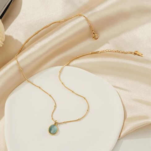 Jade Necklaces for Women Healing Crystal Necklace Handmade Jade Bead Necklace Green Crystal Necklace Spiritual Jewelry for Girls in Saudi Arabia