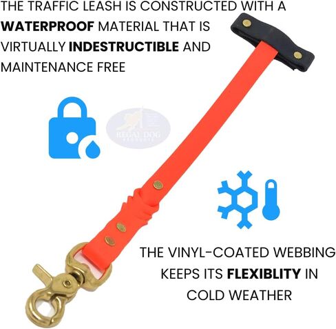 منتجات ريجال دوج مقود قصير للكلاب بمقبض | مقود المرور للكلاب | مقود بيوثين قصير للكلاب لتدريب الكلاب الصغيرة والمتوسطة والكبيرة (12 بوصة/برتقالي وأسود) (وردي/أزرق) in Kuwait