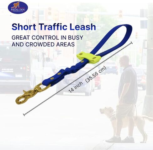منتجات ريجال دوج مقود قصير للكلاب بمقبض | مقود المرور للكلاب | مقود بيوثين قصير للكلاب لتدريب الكلاب الصغيرة والمتوسطة والكبيرة (12 بوصة/برتقالي وأسود) (وردي/أزرق) in Kuwait