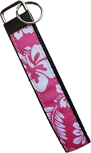 سوار معصم هاواي الكركديه المتين باللون الوردي الفاتح، استوديو جولي إن جي، معرف حبل سيارة على شكل زهرة استوائية، fba in Kuwait