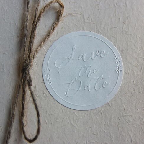 100x Embossed Save the Date Stickers Engagement Party Invitation Seals Calligraphy Stickers Wedding Announcement Round Sticker, Engagement Circle Label, Party Favor Sticker in Saudi Arabia