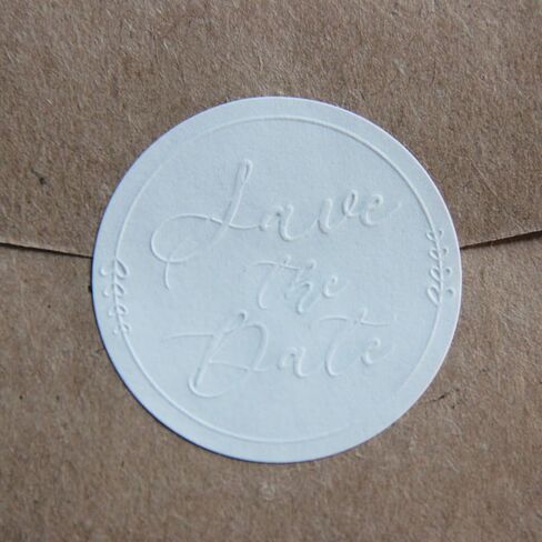 100x Embossed Save the Date Stickers Engagement Party Invitation Seals Calligraphy Stickers Wedding Announcement Round Sticker, Engagement Circle Label, Party Favor Sticker in Saudi Arabia