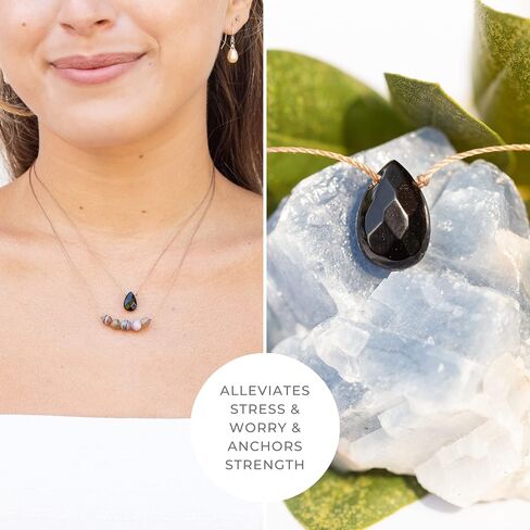 SoulKu Handcrafted Necklace, Empowerment Jewelry With Healing Crystal, Inspirational Jewelry For Women, Mom & Sister Gifts, 2" Extender With Lobster Clasp, 16" Nylon Cord in Kuwait
