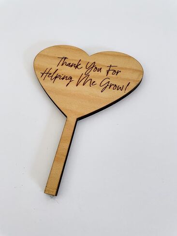 Thank You For Helping Me Grow Teacher Appreciation Wood Engraved Plant Tag in Saudi Arabia