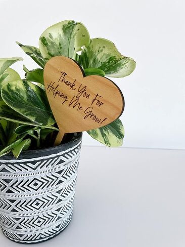 Thank You For Helping Me Grow Teacher Appreciation Wood Engraved Plant Tag in Saudi Arabia