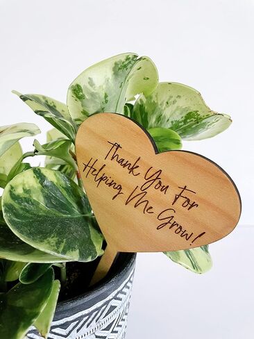 Thank You For Helping Me Grow Teacher Appreciation Wood Engraved Plant Tag in Saudi Arabia