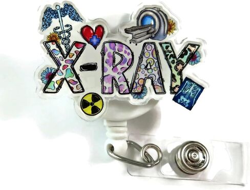 X-Ray Tech Badge Reel, Radiology Tech ID Badge Holder, XRay Technician Retractable ID Badge Clip, Radiographer Badge Reel, Radiologist Badge Reel, Radiology Assistant Badge, MRI Tech Gift in Saudi Arabia
