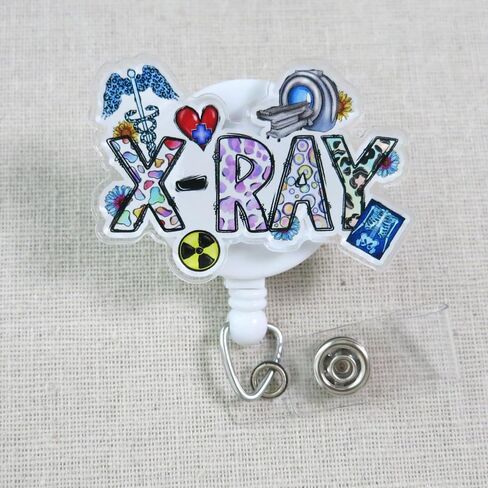 X-Ray Tech Badge Reel, Radiology Tech ID Badge Holder, XRay Technician Retractable ID Badge Clip, Radiographer Badge Reel, Radiologist Badge Reel, Radiology Assistant Badge, MRI Tech Gift in Saudi Arabia
