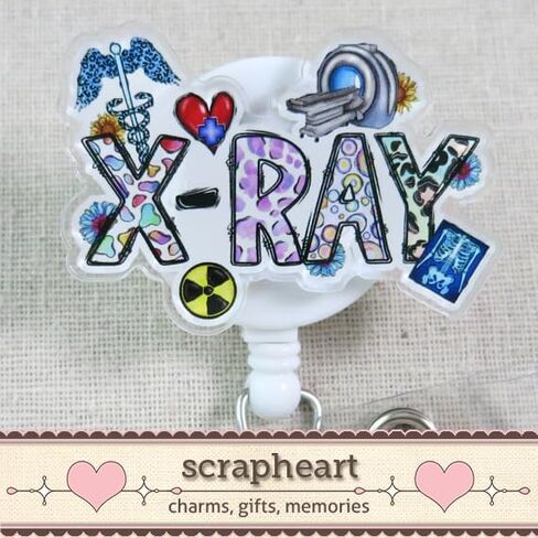 X-Ray Tech Badge Reel, Radiology Tech ID Badge Holder, XRay Technician Retractable ID Badge Clip, Radiographer Badge Reel, Radiologist Badge Reel, Radiology Assistant Badge, MRI Tech Gift in Saudi Arabia