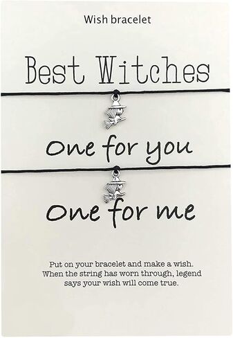 كاري كلوفر الهالوين أفضل الساحرات أفضل العاهرات الصداقة، مجموعة سوار الرغبات من 2 - أساور الصداقة المتطابقة، هدية لأفضل صديق، فكرة هدية BFF، هدايا الهالوين in Kuwait
