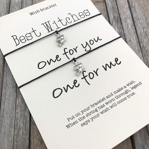 كاري كلوفر الهالوين أفضل الساحرات أفضل العاهرات الصداقة، مجموعة سوار الرغبات من 2 - أساور الصداقة المتطابقة، هدية لأفضل صديق، فكرة هدية BFF، هدايا الهالوين in Kuwait