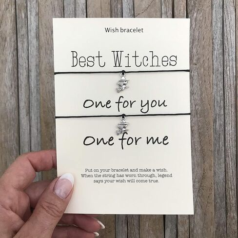 كاري كلوفر الهالوين أفضل الساحرات أفضل العاهرات الصداقة، مجموعة سوار الرغبات من 2 - أساور الصداقة المتطابقة، هدية لأفضل صديق، فكرة هدية BFF، هدايا الهالوين in Kuwait