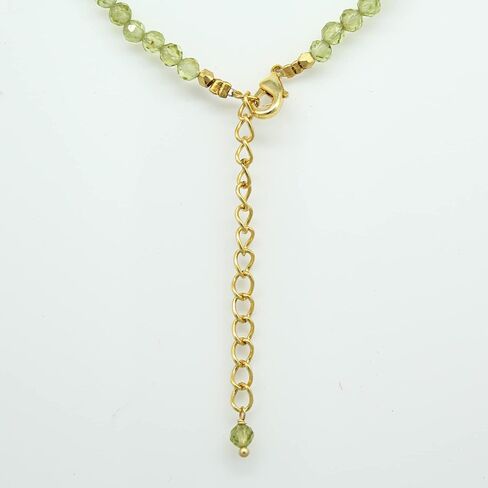 Gempires Turquoise 3.5 mm Beads Choker Necklace, December Birthstone, 14k Yellow Gold Plated, Handmade Jewelry 18 + 2 Inch Adjustable Chain (Turquoise) in Kuwait