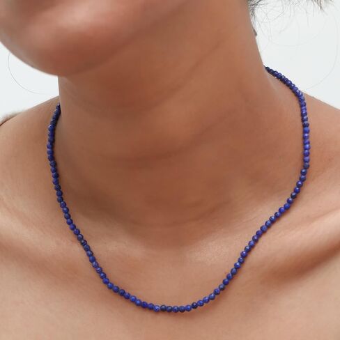 Gempires Turquoise 3.5 mm Beads Choker Necklace, December Birthstone, 14k Yellow Gold Plated, Handmade Jewelry 18 + 2 Inch Adjustable Chain (Turquoise) in Kuwait