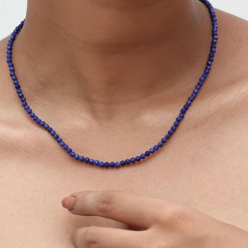 Gempires Turquoise 3.5 mm Beads Choker Necklace, December Birthstone, 14k Yellow Gold Plated, Handmade Jewelry 18 + 2 Inch Adjustable Chain (Turquoise) in Kuwait