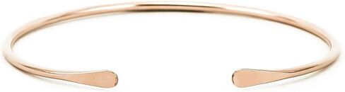 Smooth 14K Gold Fill Cuff Bracelet with Hammered Ends, Skinny Gold Bangle with Hammered Ends by Lotus Stone Jewelry (Large, Gold) in Kuwait