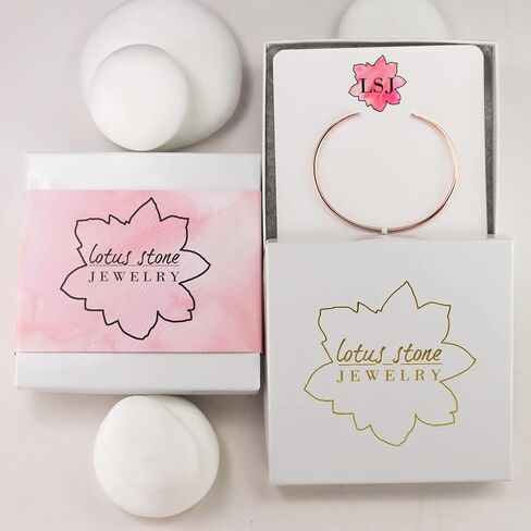 Smooth 14K Gold Fill Cuff Bracelet with Hammered Ends, Skinny Gold Bangle with Hammered Ends by Lotus Stone Jewelry (Large, Gold) in Kuwait