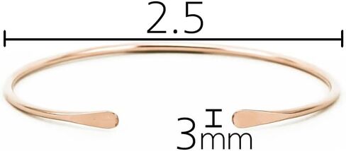 Smooth 14K Gold Fill Cuff Bracelet with Hammered Ends, Skinny Gold Bangle with Hammered Ends by Lotus Stone Jewelry (Large, Gold) in Kuwait