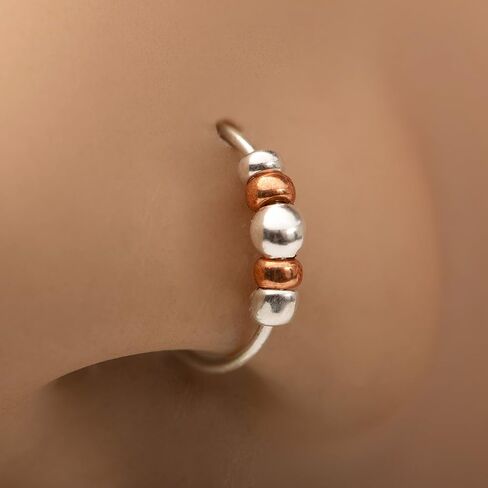 Tiny and Thin Silver Nose Ring - 24 Gauge 7 mm nose piercing hoop - sterling silver nose ring in Kuwait