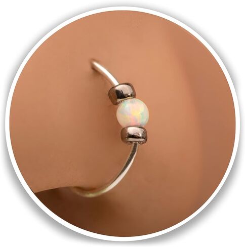 Tiny and Thin Silver Nose Ring - 24 Gauge 7 mm nose piercing hoop - sterling silver nose ring in Kuwait