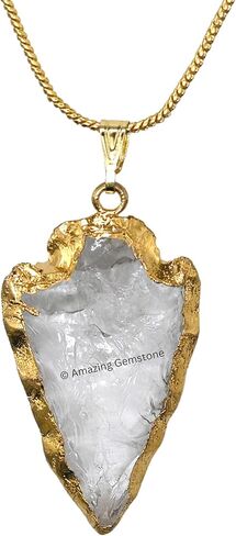 Black Obsidian Arrowhead Necklace for Men Women - Men's Necklaces Arrow Heads Healing Crystal Necklace - Gifts for Men, Teen Boys - Stocking Stuffers for Men (Silver Edged) in Saudi Arabia