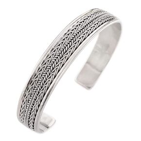 سوار من الفضة الإسترلينية عيار 925 للرجال من VN Jewelry، تفاصيل مضفرة، سوار فضي للرجال - هدية مثالية له in Kuwait