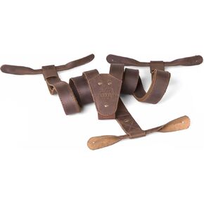 Leather suspenders for men Suspenders with button hole Groomsmen wedding suspenders (Black)