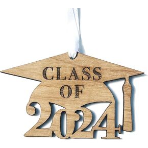 Personalized Class of 2022 Wooden Christmas Ornament - Graduation Gift - Grad Cap Mortar Board - Present Keepsake for Commencement