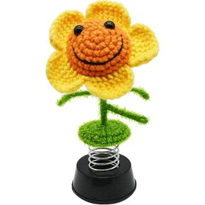 St Patricks Day Sunflower Gifts for Women, Adorable Sunflower Decor Car Dashboard Accessories, Home Office Kitchen Bathroom Wall Desk Flower Decoration, Bottom Sticker Design (2 Heads)