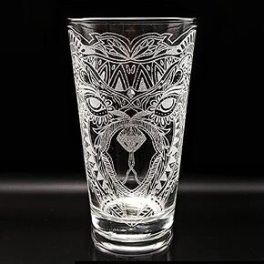 SPIRIT ANIMAL CAT Engraved Pint Glass | Great Animal Kitten Gift Idea! in Saudi Arabia