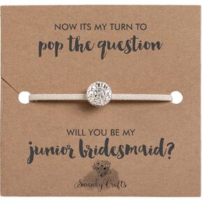 Will you be my bridesmaid proposal gifts, Rhinestone friendship bracelets (Junior Bridesmaid)