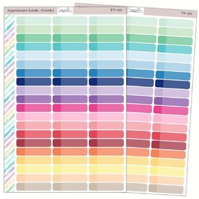 Colorful Appointment Label Planner Stickers, Rounded Edge Appointment Stickers, 1.5" x 0.33" Size, Two Sticker Sheets, 120 Total Stickers, Daily Schedule in Saudi Arabia