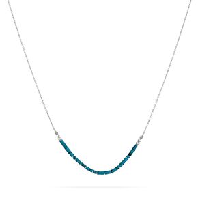 قلادة شريط فيروزي مصنوعة يدويًا من أنيكا بيلا للنساء، الطول 15-17 بوصة، قلادات قصيرة مطرزة بالفيروز من الفضة الاسترليني، هدية رائعة لها in Kuwait