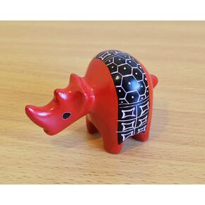 Handmade From Africa - Soapstone African Rhino - Handmade in Kenya - Figurine Sculpture - 2 Inches Height x 3 Inches Long, Crimson Red, SS5 in Saudi Arabia