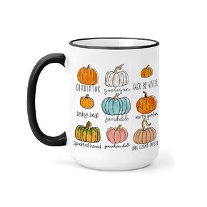 Pumpkin Variety Mug - 15oz Cup - Cute Fall Pumpkins Mug in Saudi Arabia