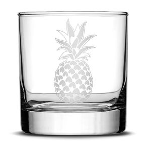 Integrity Bottles Tropical Pineapple Design, Premium Whiskey Wine Glass, Handmade, Handblown, Hand Etched Gifts, Sand Carved, 11oz in Saudi Arabia