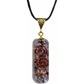 Amethyst Necklace, Amethyst Pipe Pendant Necklace for Men, Purple Amethyst Crystal Necklace Chakra Jewelry For Women, Self-Healing Handmade Amethyst Crystal Gemstone Necklace
