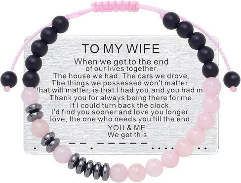 To My Son Bracelet from Mom Morse Code Bracelet with Engraved Wallet Card for Son Boys Men Adjustable Inspirational Beaded Bracelet Birthday Graduation Thanksgiving Christmas Gifts for Son in Saudi Arabia