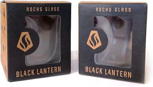 Black Lantern Whiskey Glasses – Mountain Range Rock Glass Set – Set of 2-11oz. Tumbler Glasses - Barware and Kitchen Glasses - Drinking Glasses - Glassware for Scotch Bourbon and Whiskey in Kuwait