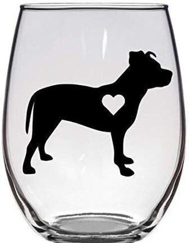 Pitbull Lover Gift - Premium 21oz Stemless Wine Glass Gift - Pit Bull Dog in Saudi Arabia