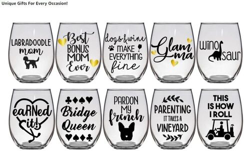 Pitbull Lover Gift - Premium 21oz Stemless Wine Glass Gift - Pit Bull Dog in Saudi Arabia