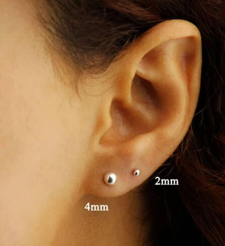 Flat Screw Back Ball Stud Earrings for Women, Tiny 3mm Ball Earrings with Confortable Flatback for Cartilage Helix Tragus Lobe Piercing (3mm Ball,Gold) in Kuwait