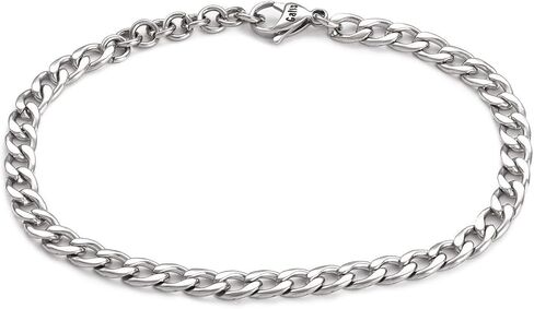 خلخال سلسلة مطلي بالستانلس ستيل صناعة يدوية للرجال من مجوهرات جاليس - سوار الكاحل للرجال - خلخال فضي للرجال in Kuwait