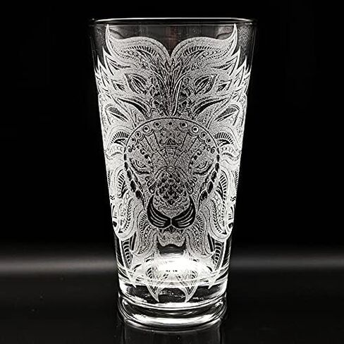 SPIRIT ANIMAL CAT Engraved Pint Glass | Great Animal Kitten Gift Idea! in Kuwait
